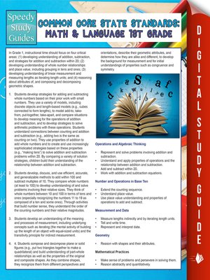 cover image of Common Core State Standards - Math and Language Arts, 1st Grade